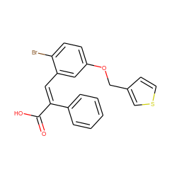 O=C(O)/C(=C/c1cc(OCc2ccsc2)ccc1Br)c1ccccc1 ZINC000013780361