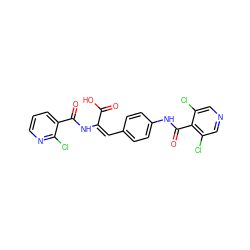 O=C(O)/C(=C\c1ccc(NC(=O)c2c(Cl)cncc2Cl)cc1)NC(=O)c1cccnc1Cl ZINC000001487771