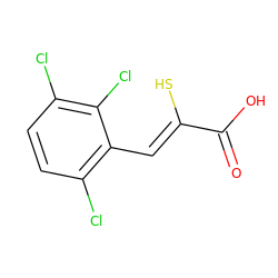 O=C(O)/C(S)=C/c1c(Cl)ccc(Cl)c1Cl ZINC000214000735