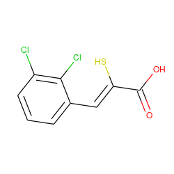 O=C(O)/C(S)=C/c1cccc(Cl)c1Cl ZINC000216211677