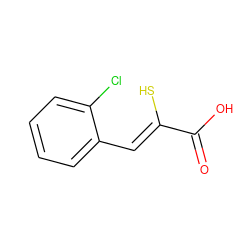 O=C(O)/C(S)=C/c1ccccc1Cl ZINC000000097570