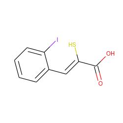 O=C(O)/C(S)=C/c1ccccc1I ZINC000169325391