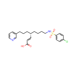 O=C(O)/C=C/[C@@H](CCCCNS(=O)(=O)c1ccc(Cl)cc1)CCCc1cccnc1 ZINC000003786598