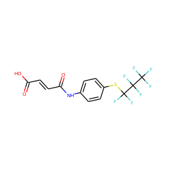 O=C(O)/C=C/C(=O)Nc1ccc(SC(F)(F)C(F)(F)C(F)(F)F)cc1 ZINC000002597208