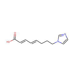 O=C(O)/C=C/C=C/CCCn1ccnc1 ZINC000036242065