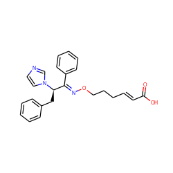 O=C(O)/C=C/CCCO/N=C(\c1ccccc1)[C@@H](Cc1ccccc1)n1ccnc1 ZINC000013738931