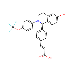 O=C(O)/C=C/c1ccc([C@@H]2c3ccc(O)cc3CCN2c2ccc(OC(F)(F)F)cc2)cc1 ZINC000653720434