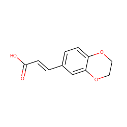 O=C(O)/C=C/c1ccc2c(c1)OCCO2 ZINC000003887526