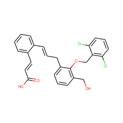 O=C(O)/C=C/c1ccccc1/C=C/Cc1cccc(CO)c1OCc1c(Cl)cccc1Cl ZINC000028341432