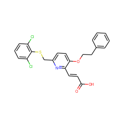 O=C(O)/C=C/c1nc(CSc2c(Cl)cccc2Cl)ccc1OCCc1ccccc1 ZINC000001541366