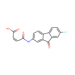 O=C(O)/C=C\C(=O)Nc1ccc2c(c1)C(=O)c1cc(F)ccc1-2 ZINC000012671862