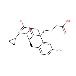 O=C(O)/C=C1\[C@H]2Cc3ccc(O)cc3[C@]1(CCCC(=O)O)CCN2CC1CC1 ZINC000212414914