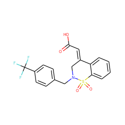 O=C(O)/C=C1\CN(Cc2ccc(C(F)(F)F)cc2)S(=O)(=O)c2ccccc21 ZINC000082157038