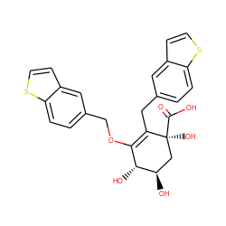 O=C(O)[C@@]1(O)C[C@@H](O)[C@H](O)C(OCc2ccc3sccc3c2)=C1Cc1ccc2sccc2c1 ZINC000072104787