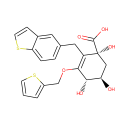 O=C(O)[C@@]1(O)C[C@@H](O)[C@H](O)C(OCc2cccs2)=C1Cc1ccc2sccc2c1 ZINC000072106244