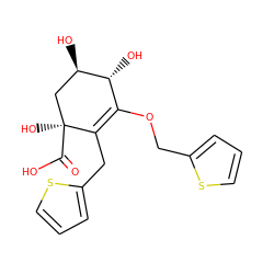 O=C(O)[C@@]1(O)C[C@@H](O)[C@H](O)C(OCc2cccs2)=C1Cc1cccs1 ZINC000072105149