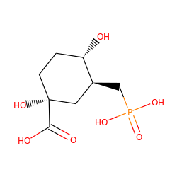 O=C(O)[C@@]1(O)CC[C@H](O)[C@@H](CP(=O)(O)O)C1 ZINC000028098973