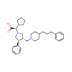 O=C(O)[C@@H](C1CCCC1)N1C[C@H](CN2CCC(CCCc3ccccc3)CC2)[C@@H](c2ccccc2)C1 ZINC000013819441