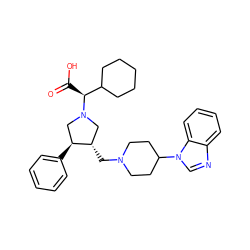 O=C(O)[C@@H](C1CCCCC1)N1C[C@H](CN2CCC(n3cnc4ccccc43)CC2)[C@@H](c2ccccc2)C1 ZINC000028523196