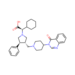 O=C(O)[C@@H](C1CCCCC1)N1C[C@H](CN2CCC(n3cnc4ccccc4c3=O)CC2)[C@@H](c2ccccc2)C1 ZINC000028523060