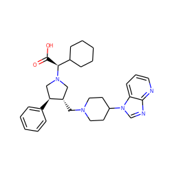 O=C(O)[C@@H](C1CCCCC1)N1C[C@H](CN2CCC(n3cnc4ncccc43)CC2)[C@@H](c2ccccc2)C1 ZINC000028525507