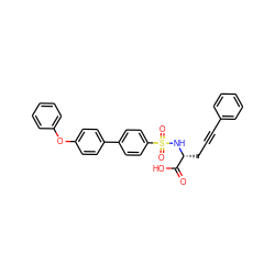 O=C(O)[C@@H](CC#Cc1ccccc1)NS(=O)(=O)c1ccc(-c2ccc(Oc3ccccc3)cc2)cc1 ZINC000013862418