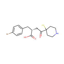 O=C(O)[C@@H](CC(=O)C1(S)CCNCC1)Cc1ccc(Br)cc1 ZINC001772632686