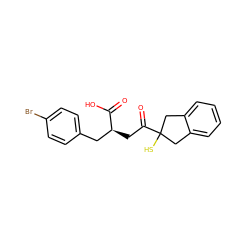 O=C(O)[C@@H](CC(=O)C1(S)Cc2ccccc2C1)Cc1ccc(Br)cc1 ZINC000219763572