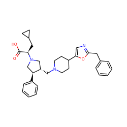 O=C(O)[C@@H](CC1CC1)N1C[C@H](CN2CCC(c3cnc(Cc4ccccc4)o3)CC2)[C@@H](c2ccccc2)C1 ZINC000095615593