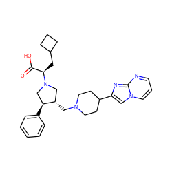 O=C(O)[C@@H](CC1CCC1)N1C[C@H](CN2CCC(c3cn4cccnc4n3)CC2)[C@@H](c2ccccc2)C1 ZINC000028523719