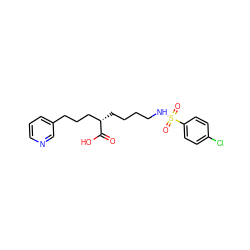 O=C(O)[C@@H](CCCCNS(=O)(=O)c1ccc(Cl)cc1)CCCc1cccnc1 ZINC000013730400