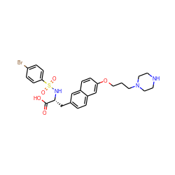 O=C(O)[C@@H](Cc1ccc2cc(OCCCN3CCNCC3)ccc2c1)NS(=O)(=O)c1ccc(Br)cc1 ZINC001772607152