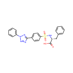 O=C(O)[C@@H](Cc1ccccc1)NS(=O)(=O)c1ccc(-c2nnn(-c3ccccc3)n2)cc1 ZINC000013778449