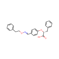 O=C(O)[C@@H](Cc1ccccc1)Oc1ccc(/C=N/OCCc2ccccc2)cc1 ZINC000299844681