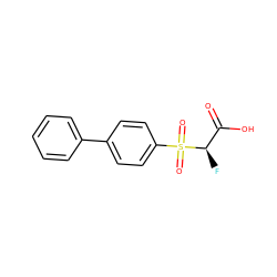 O=C(O)[C@@H](F)S(=O)(=O)c1ccc(-c2ccccc2)cc1 ZINC000003600374