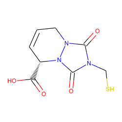 O=C(O)[C@@H]1C=CCn2c(=O)n(CS)c(=O)n21 ZINC000003814160