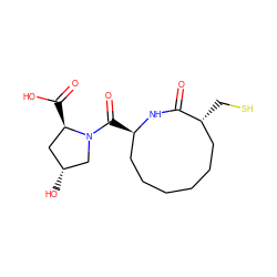 O=C(O)[C@@H]1C[C@@H](O)CN1C(=O)[C@@H]1CCCCCC[C@@H](CS)C(=O)N1 ZINC000003791862
