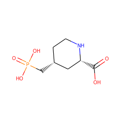 O=C(O)[C@@H]1C[C@H](CP(=O)(O)O)CCN1 ZINC000004217444