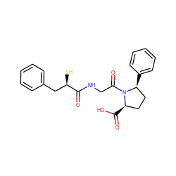 O=C(O)[C@@H]1CC[C@H](c2ccccc2)N1C(=O)CNC(=O)[C@H](S)Cc1ccccc1 ZINC000013756699