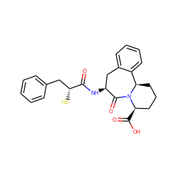 O=C(O)[C@@H]1CCC[C@@H]2c3ccccc3C[C@H](NC(=O)[C@H](S)Cc3ccccc3)C(=O)N12 ZINC000003826224