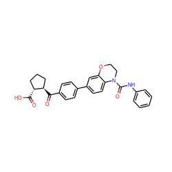 O=C(O)[C@@H]1CCC[C@H]1C(=O)c1ccc(-c2ccc3c(c2)OCCN3C(=O)Nc2ccccc2)cc1 ZINC000113764484