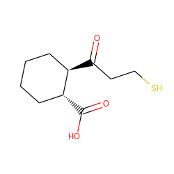 O=C(O)[C@@H]1CCCC[C@H]1C(=O)CCS ZINC000026576790