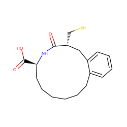 O=C(O)[C@@H]1CCCCCCc2ccccc2C[C@@H](CS)C(=O)N1 ZINC000013760966