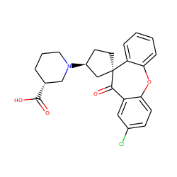 O=C(O)[C@@H]1CCCN([C@H]2CC[C@@]3(C2)C(=O)c2cc(Cl)ccc2Oc2ccccc23)C1 ZINC000064446722