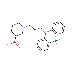 O=C(O)[C@@H]1CCCN(CC/C=C(/c2ccccc2)c2ccccc2C(F)(F)F)C1 ZINC000066251738