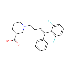 O=C(O)[C@@H]1CCCN(CC/C=C(\c2ccccc2)c2c(F)cccc2F)C1 ZINC000066252489