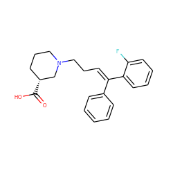O=C(O)[C@@H]1CCCN(CC/C=C(\c2ccccc2)c2ccccc2F)C1 ZINC000066252053