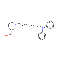 O=C(O)[C@@H]1CCCN(CCCCCCCN(c2ccccc2)c2ccccc2)C1 ZINC000013801356