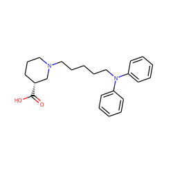 O=C(O)[C@@H]1CCCN(CCCCCN(c2ccccc2)c2ccccc2)C1 ZINC000013801350
