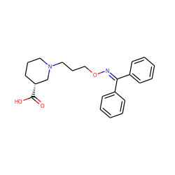 O=C(O)[C@@H]1CCCN(CCCON=C(c2ccccc2)c2ccccc2)C1 ZINC000027103862